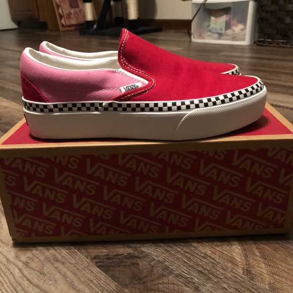Vans Authentic red/pink checkerboard slip one - Picture 5 of 6